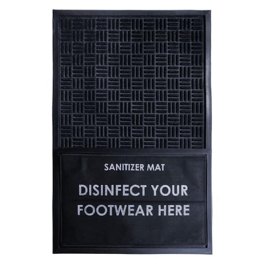 RugSmith Layered Rubber Sanitizer Doormat, Tray &#x26; Foam Insert, 24&#x22; x 36&#x22;